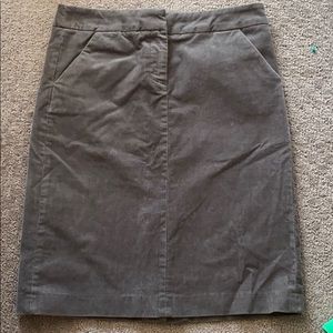 J Crew charcoal gray corduroy skirt sz 0 NWT